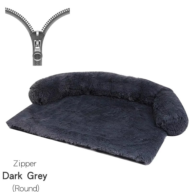 Dog Bed Winter Warm Fur Cat Tunnel Bed Nest Blanket Washable Pet Bed With Zipper Non Slipper Bottom
