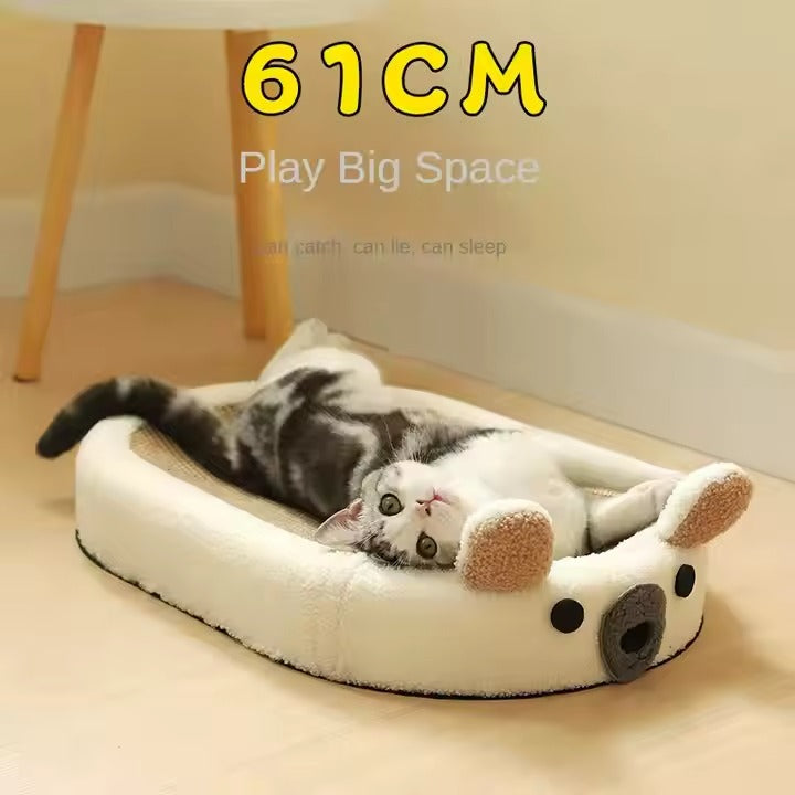 Sisal Cat Scratch Board with Nest Grinding Claw Wear-Resistant Sisal Basin Integrated Play & Sleep Non-Chip Cat Supplies Mat Pad