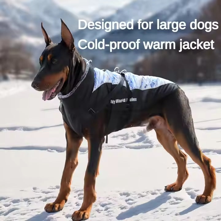 Luxury XXL Dog Coat Winter Warm Reflective Shell Jacket for Large Dogs Cotton with Thickened Fleece Lining Popular Pet Clothing
