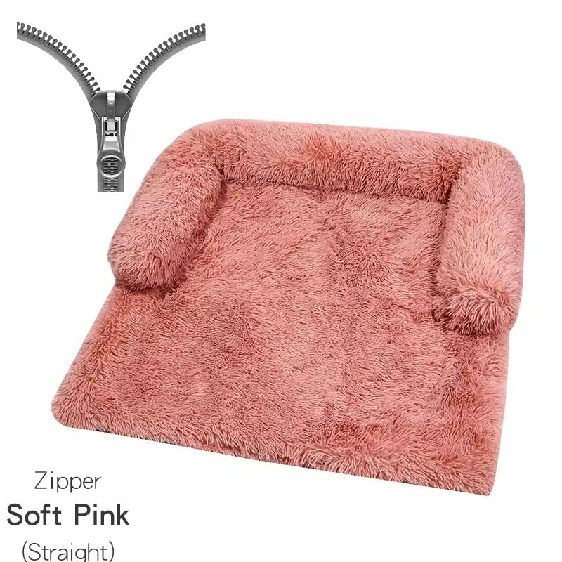Dog Bed Winter Warm Fur Cat Tunnel Bed Nest Blanket Washable Pet Bed With Zipper Non Slipper Bottom