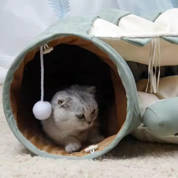Custom Wholesale Foldable Cat Accessories Soft Plush Nest Indoor Pet Supplies Interactive Play Toy Felt CatTunnel Tubes Bed
