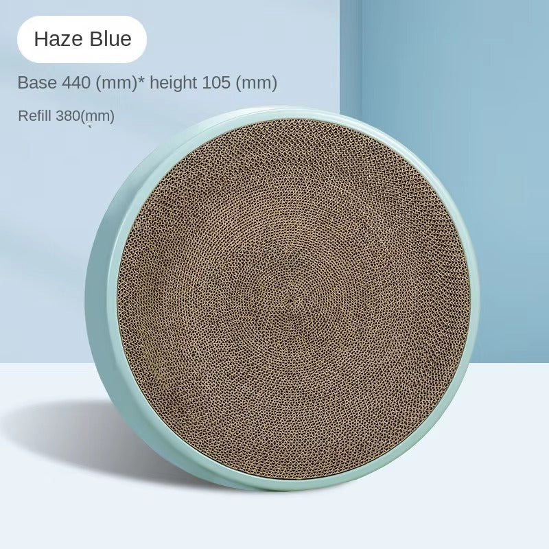 Compass Round Replaceable Corrugated Paper Scratch Resistant Plastic Cat Litter Combination Pet Scratch Board