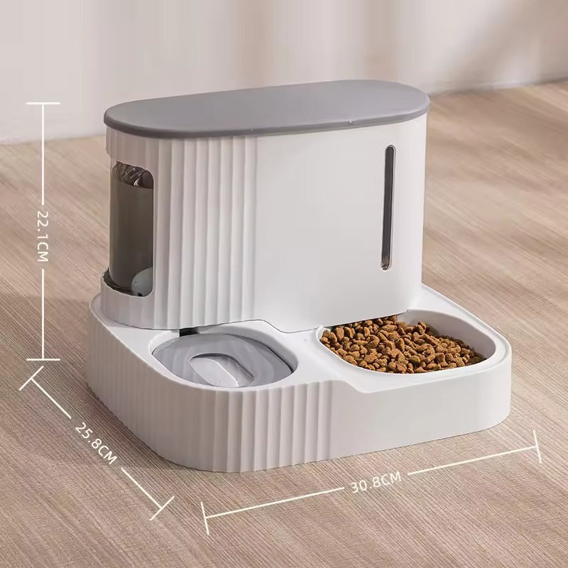 Large Capacity Cat Dog Food Bowl Automatic Feeder With Dry Food Storage Cat Drinking Water Bowl Eco-Friendly Material