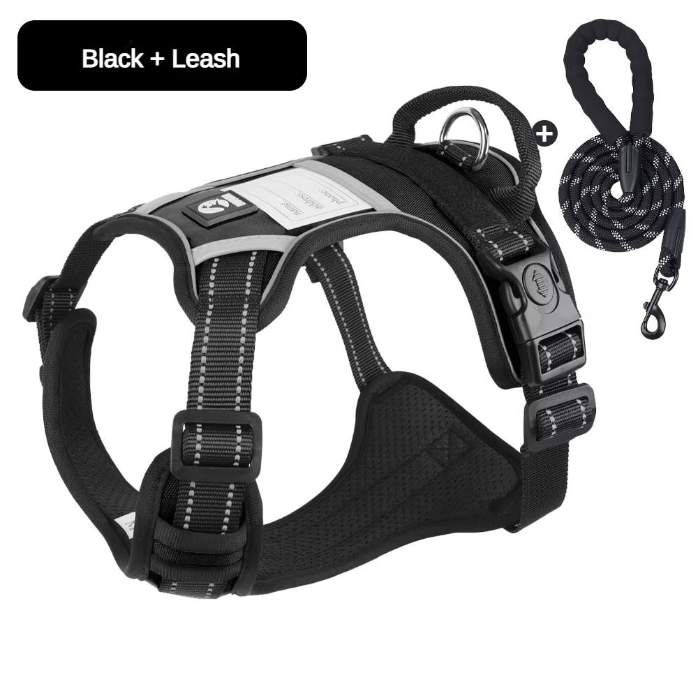 Nylon Dog Leash Vest with Reflective Chest Strap Large Dog Pet Harness with Hand-Holding Rope Explosion-Proof for Big Dogs
