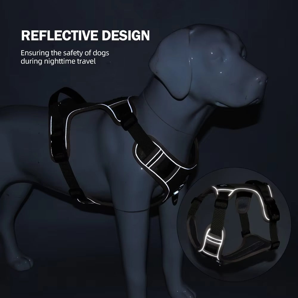 Nylon Dog Leash Vest with Reflective Chest Strap Large Dog Pet Harness with Hand-Holding Rope Explosion-Proof for Big Dogs