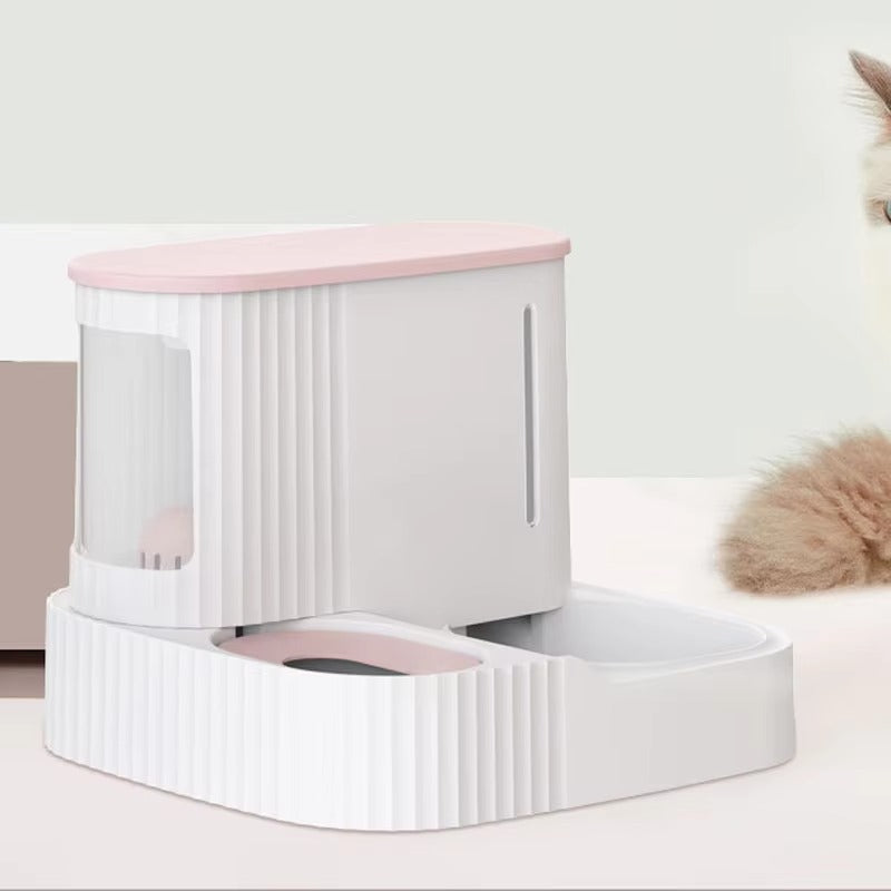 Large Capacity Cat Dog Food Bowl Automatic Feeder With Dry Food Storage Cat Drinking Water Bowl Eco-Friendly Material