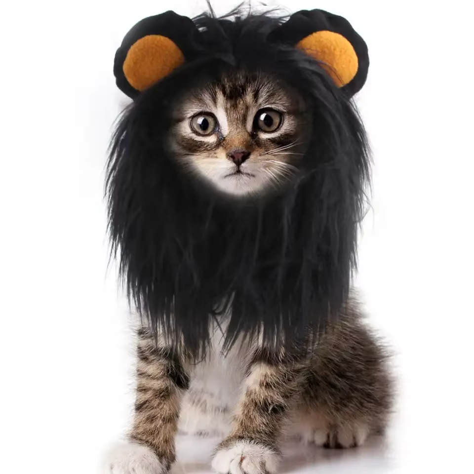 Hot Cute Lovely Cat Long Hair Party Headgear Cosplay Accessories Halloween lion Mane Wig Fancy Costume Ear Cartoon Pet Hat