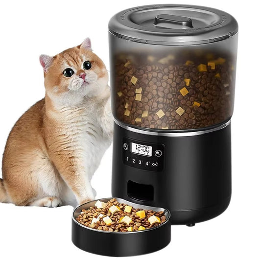 Automatic 4L Stainless Steel Pet Feeder WiFi Smart Cat Dog Supplies Graffiti App Timing Quantitative Remote Control Smart