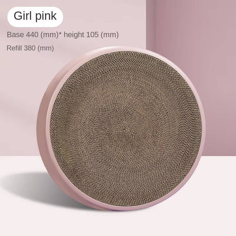 Compass Round Replaceable Corrugated Paper Scratch Resistant Plastic Cat Litter Combination Pet Scratch Board