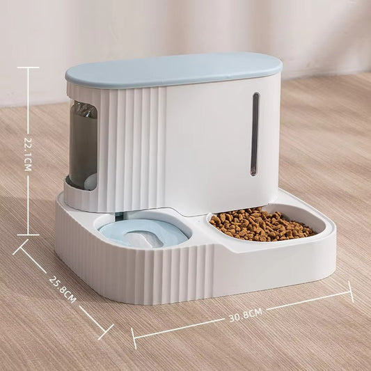 Large Capacity Cat Dog Food Bowl Automatic Feeder With Dry Food Storage Cat Drinking Water Bowl Eco-Friendly Material