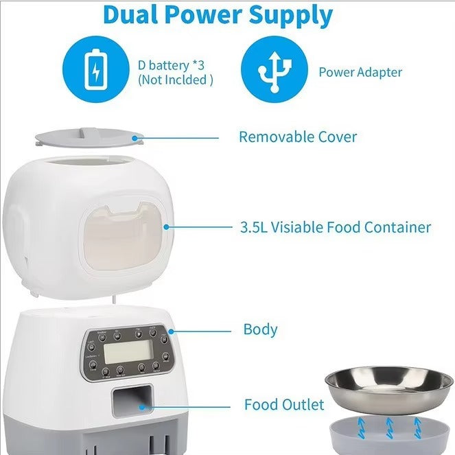 PET Intelligence 3.5L Automatic WiFi Feeder Dogs Cats Shape 3.5L Pet Supplies Timing Quantitative Small Animal Food Application