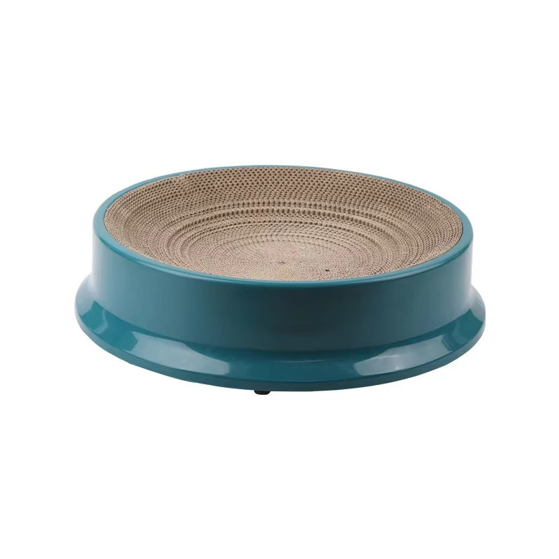 Compass Round Replaceable Corrugated Paper Scratch Resistant Plastic Cat Litter Combination Pet Scratch Board