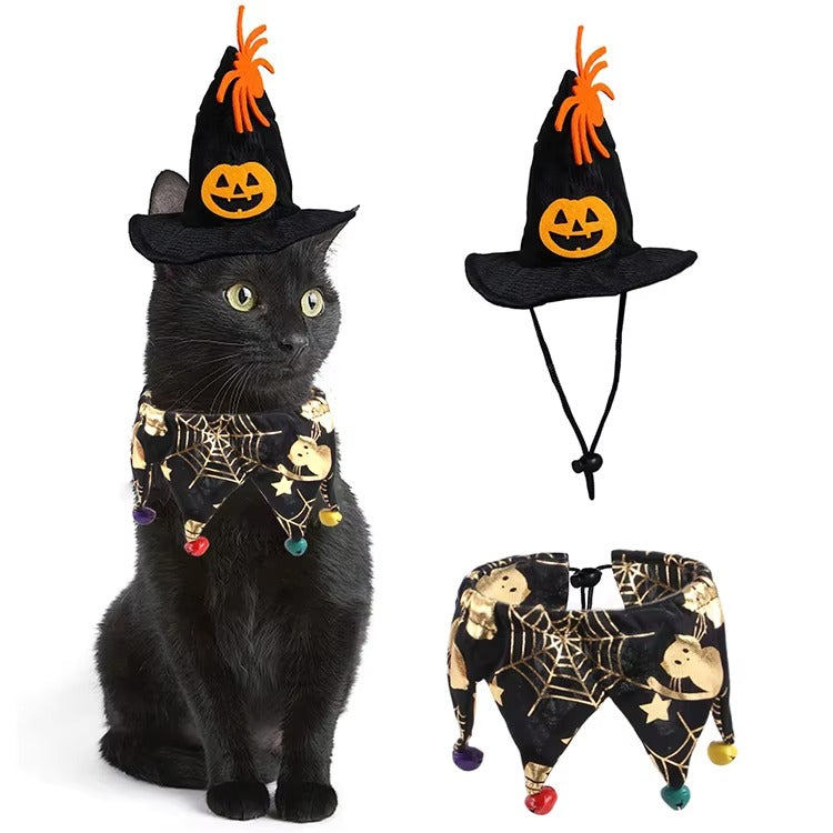 New Halloween Hat and Scarf Cat Cape Hat Set
