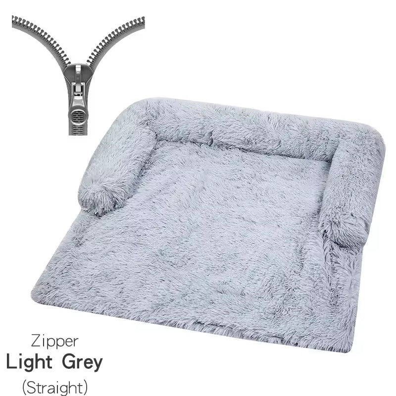 Dog Bed Winter Warm Fur Cat Tunnel Bed Nest Blanket Washable Pet Bed With Zipper Non Slipper Bottom