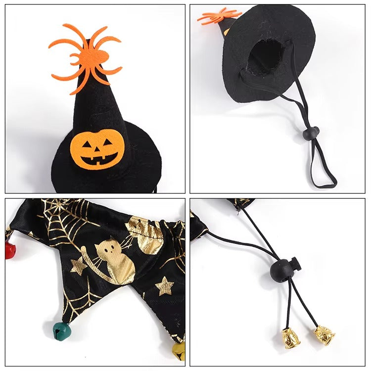 New Halloween Hat and Scarf Cat Cape Hat Set