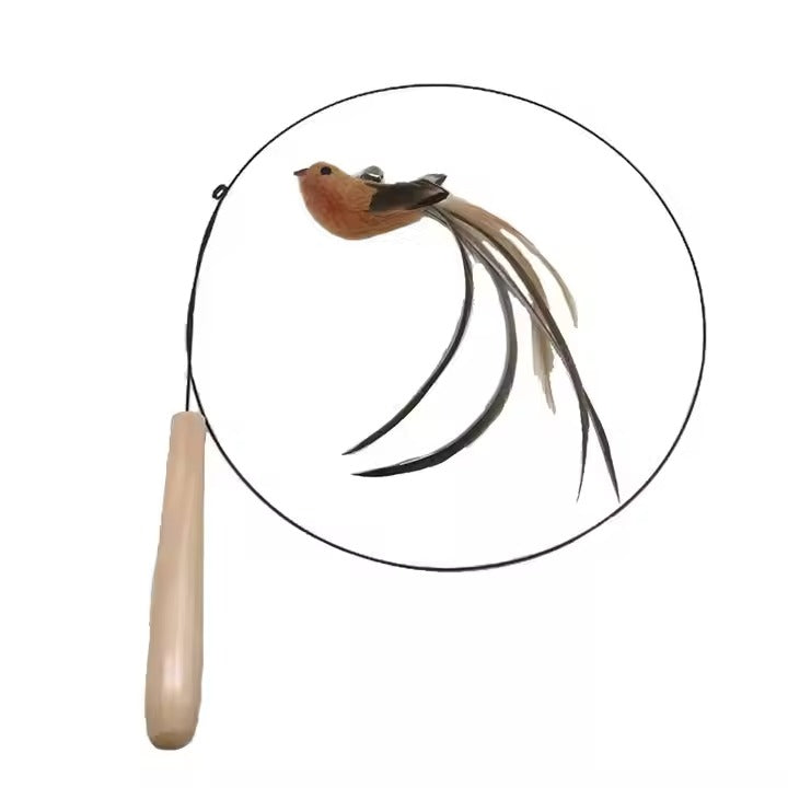 Bird Shape Bunny Shape Steel Wire Cat Teaser Toy with Wooden Rod