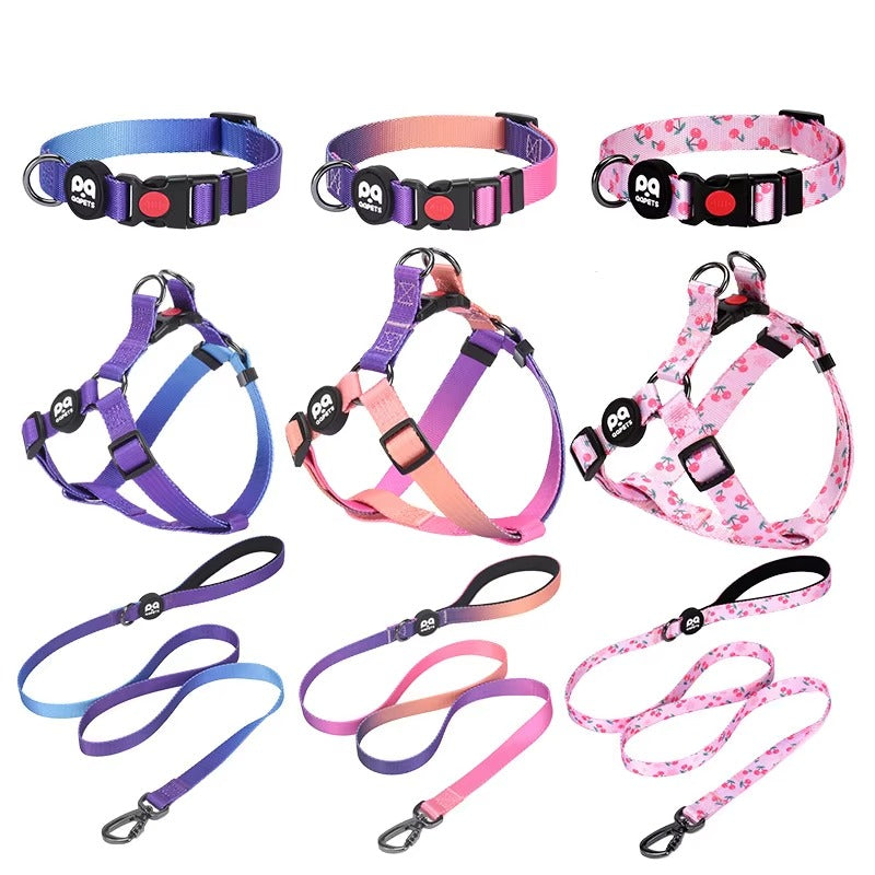 Hot Selling Wholesale Velvet Harness Vest Luxury Dog Leash and Harness Pet Dog Collar