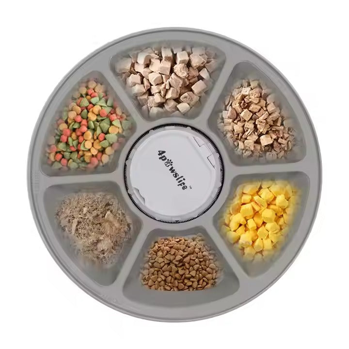 Intelligent Timed Quantity 6 Meals 6 Grills Cat and Dog Automatic Dry Food Machine 24 Hours Food Round Pet Feeder