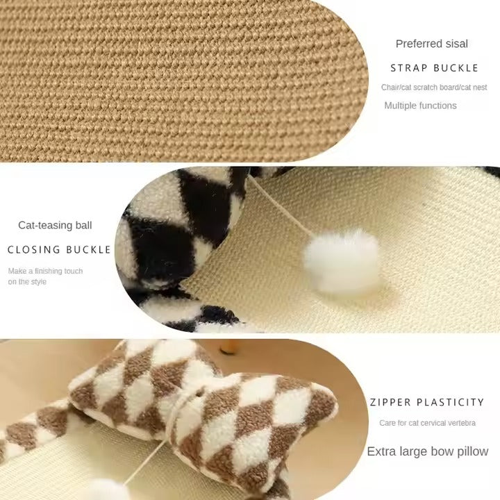 Sisal Cat Scratch Board with Nest Grinding Claw Wear-Resistant Sisal Basin Integrated Play & Sleep Non-Chip Cat Supplies Mat Pad