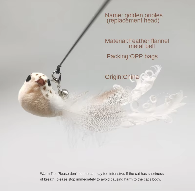 Bird Shape Bunny Shape Steel Wire Cat Teaser Toy with Wooden Rod