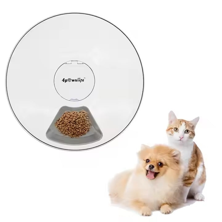 Intelligent Timed Quantity 6 Meals 6 Grills Cat and Dog Automatic Dry Food Machine 24 Hours Food Round Pet Feeder