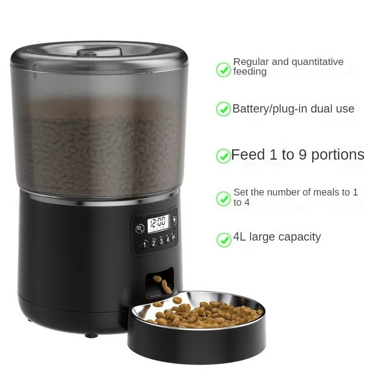 Automatic 4L Stainless Steel Pet Feeder WiFi Smart Cat Dog Supplies Graffiti App Timing Quantitative Remote Control Smart